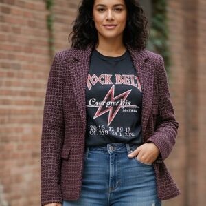 Danny & Nicole Women's Blazer Jacket Sz 16 Dark Purple Academia Business Casual